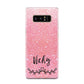 Pink Glitter with Custom Black Text Samsung Galaxy Note 8 Case