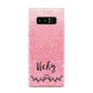 Pink Glitter with Custom Black Text Samsung Galaxy S8 Case