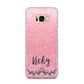 Pink Glitter with Custom Black Text Samsung Galaxy S8 Plus Case