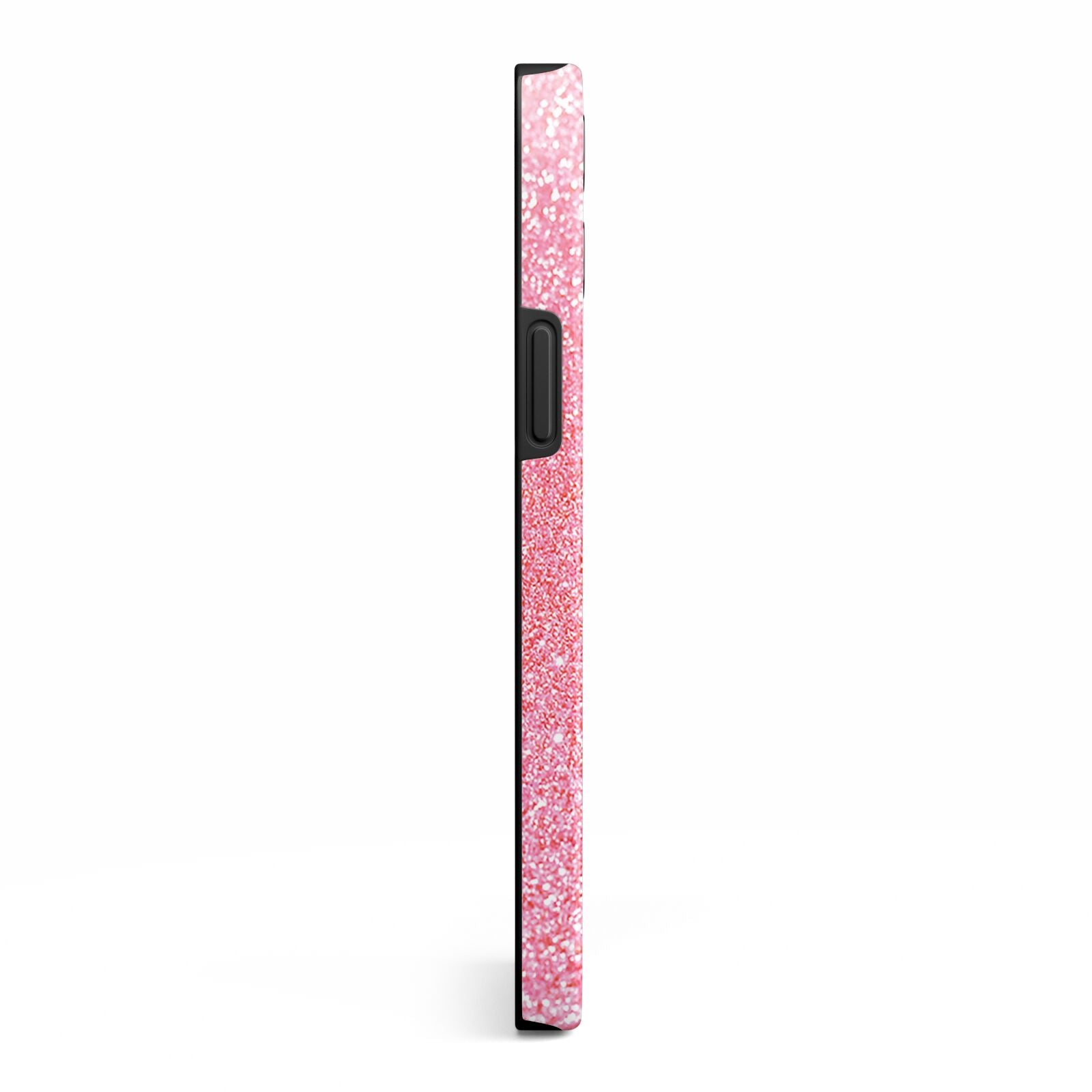 Pink Glitter with Custom Black Text iPhone 13 Pro Max Side Image 3D Tough Case