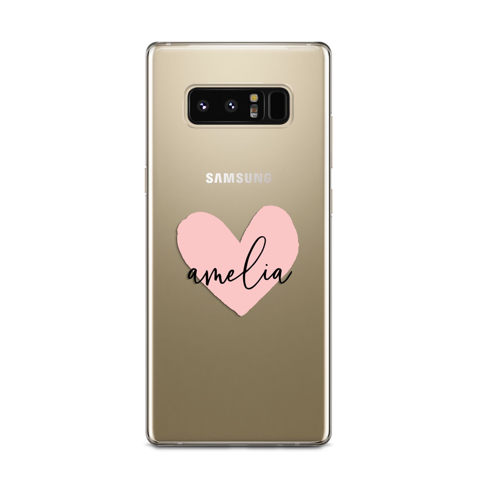 Pink Heart Sketch with Name Samsung Galaxy Note 8 Case