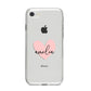 Pink Heart Sketch with Name iPhone 8 Bumper Case on Silver iPhone