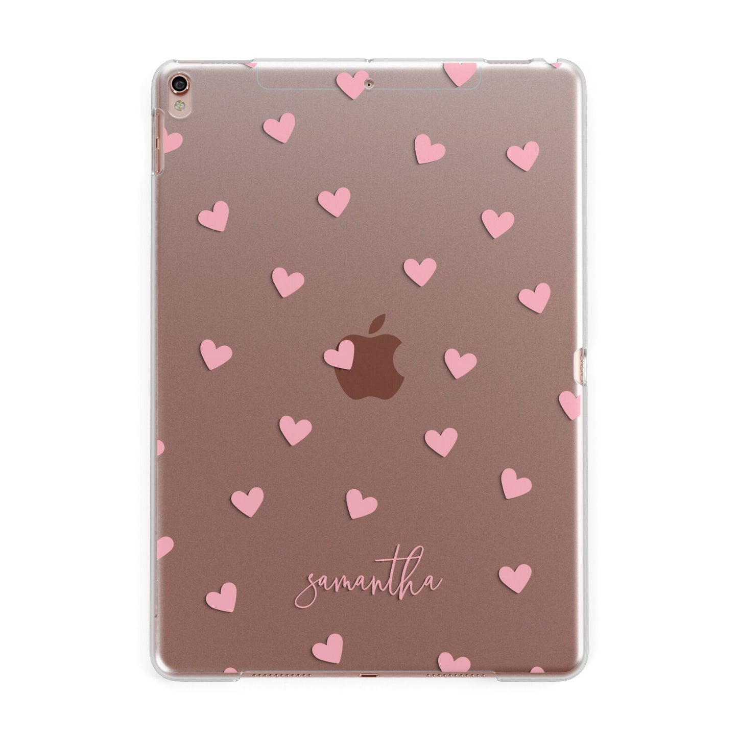 Pink Hearts with Custom Name iPad Case
