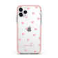 Pink Hearts with Custom Name Apple iPhone 11 Pro in Silver with Pink Impact Case