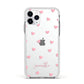 Pink Hearts with Custom Name Apple iPhone 11 Pro in Silver with White Impact Case