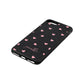 Pink Hearts with Custom Name Black Pebble Leather iPhone 8 Plus Case Side Angle
