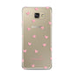 Pink Hearts with Custom Name Samsung Galaxy A7 2016 Case on gold phone