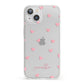 Pink Hearts with Custom Name iPhone 13 Clear Bumper Case