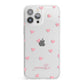 Pink Hearts with Custom Name iPhone 13 Pro Max Clear Bumper Case