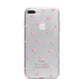 Pink Hearts with Custom Name iPhone 7 Plus Bumper Case on Silver iPhone