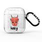 Pink Horned Halloween Personalised AirPods Glitter Case