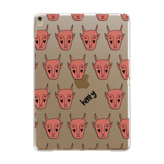 Pink Horned Halloween Personalised Apple iPad Gold Case
