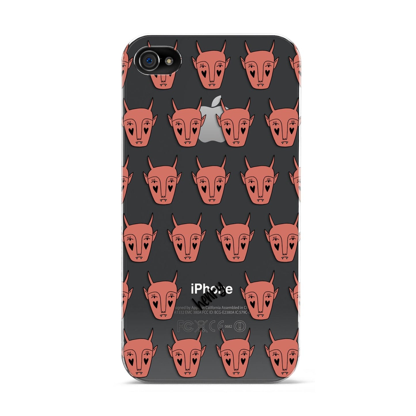 Pink Horned Halloween Personalised Apple iPhone 4s Case