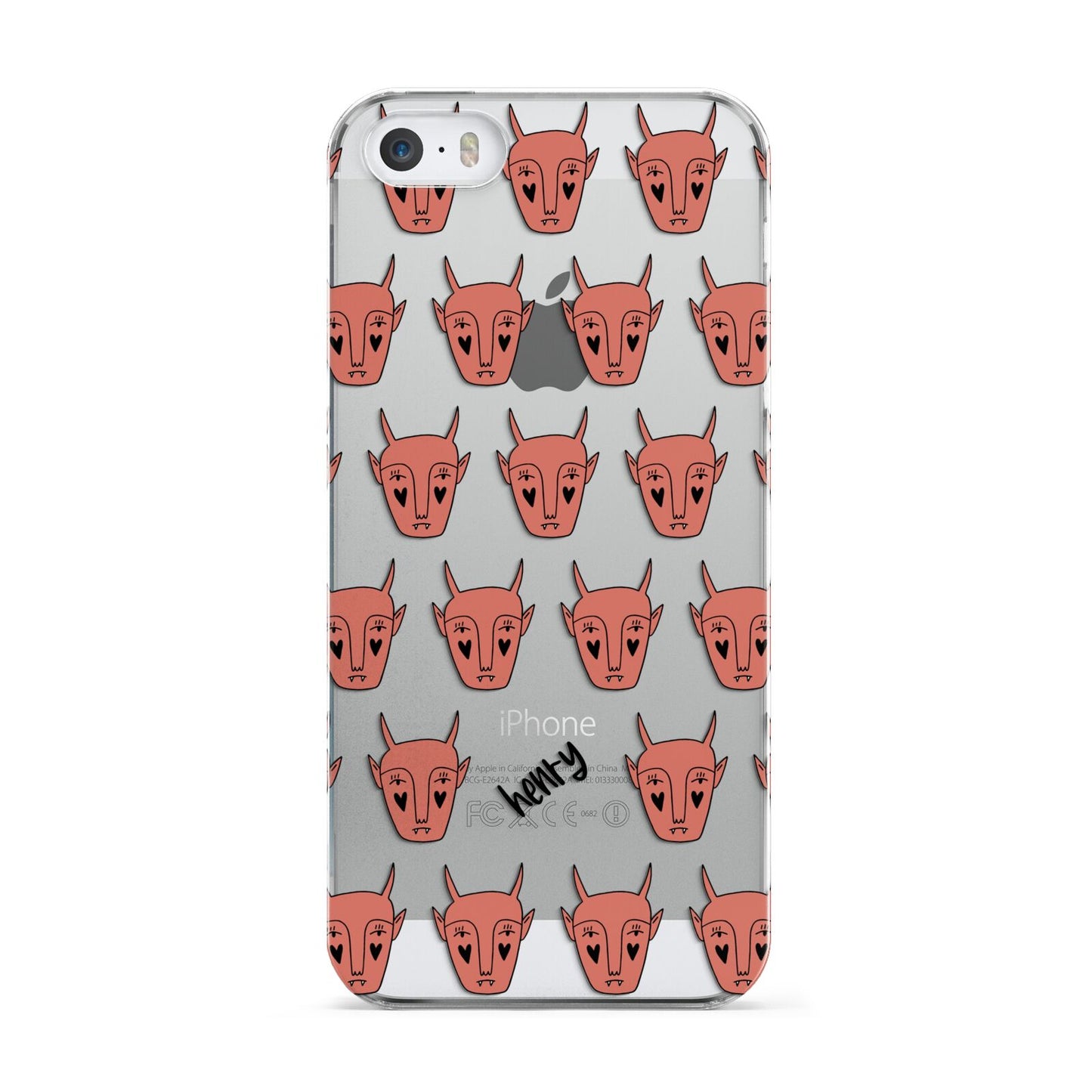 Pink Horned Halloween Personalised Apple iPhone 5 Case