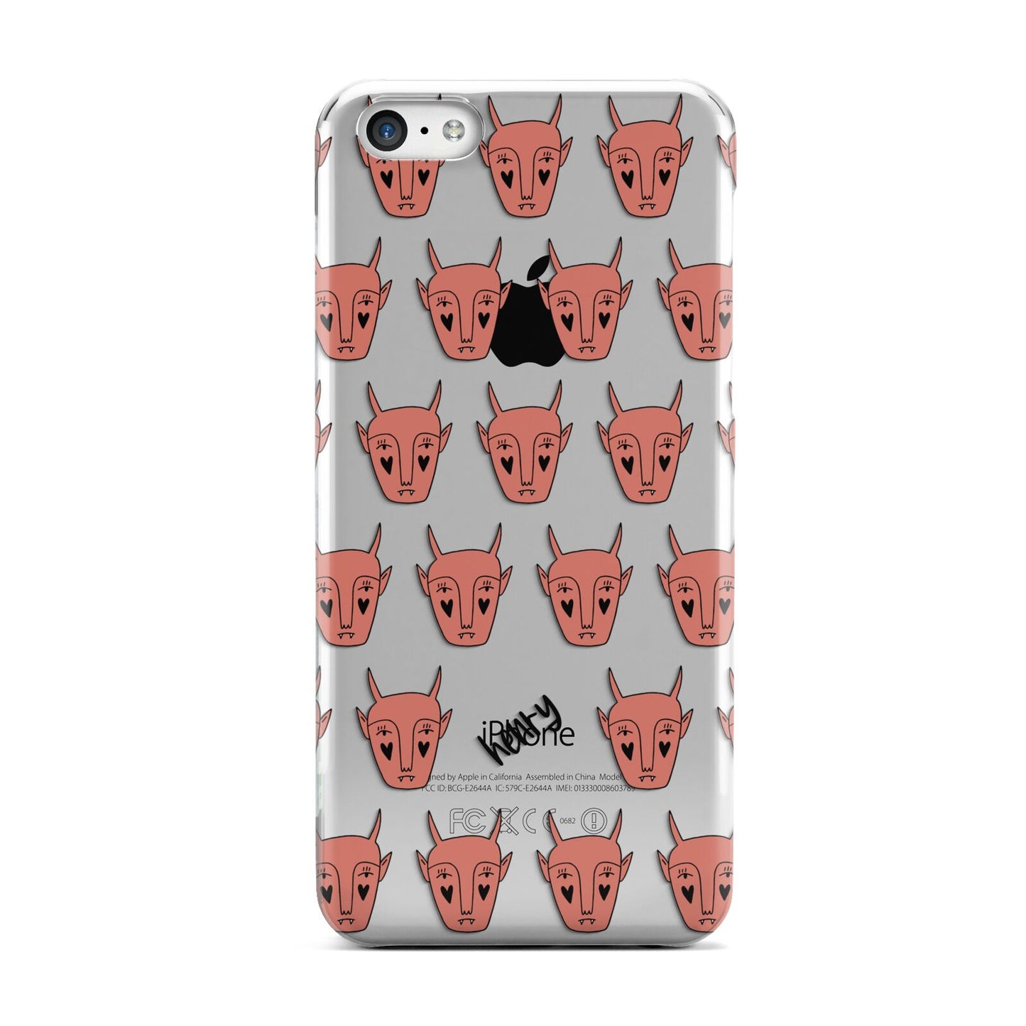 Pink Horned Halloween Personalised Apple iPhone 5c Case