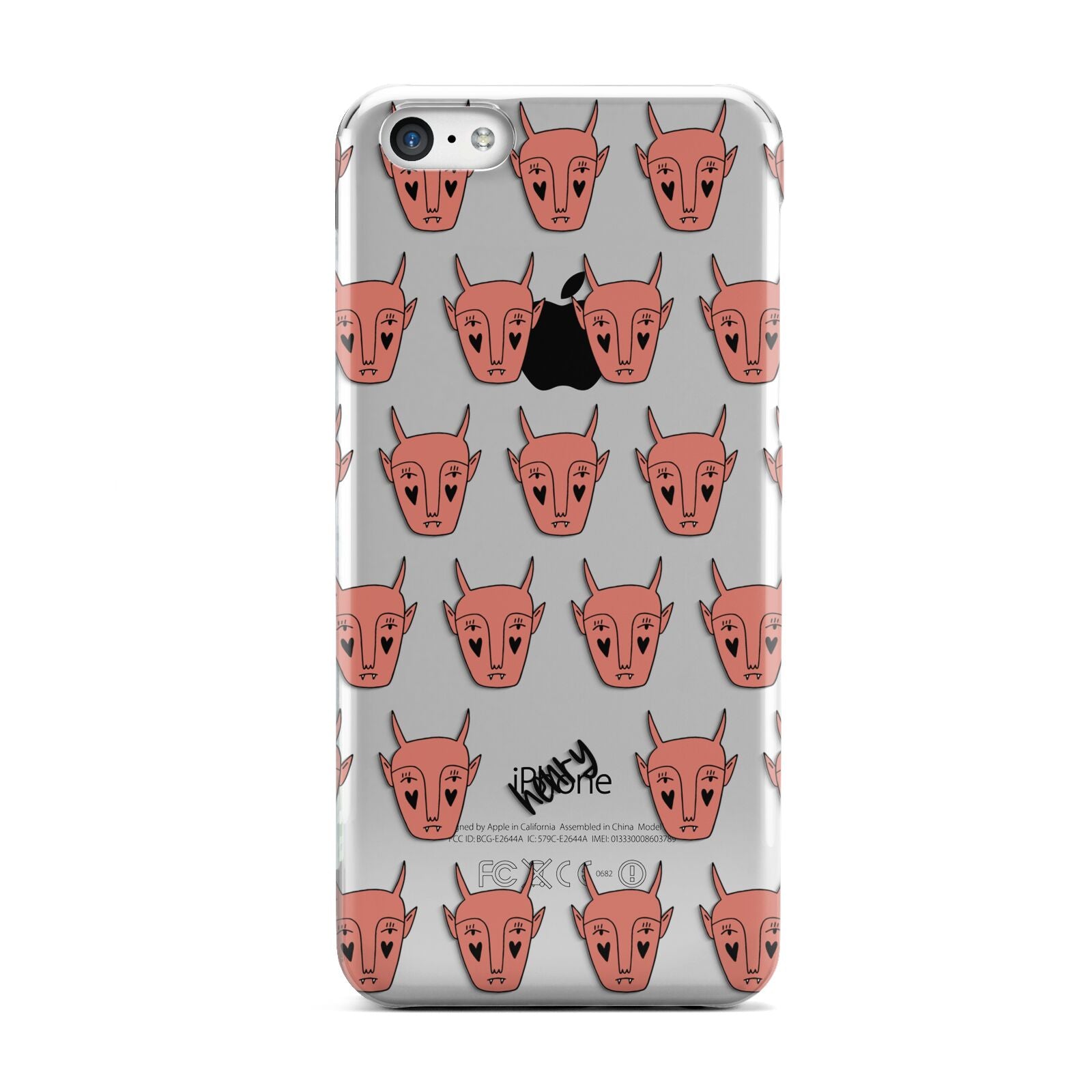 Pink Horned Halloween Personalised Apple iPhone 5c Case