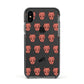 Pink Horned Halloween Personalised Apple iPhone Xs Impact Case Black Edge on Black Phone