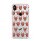 Pink Horned Halloween Personalised Apple iPhone Xs Max Impact Case Pink Edge on Silver Phone