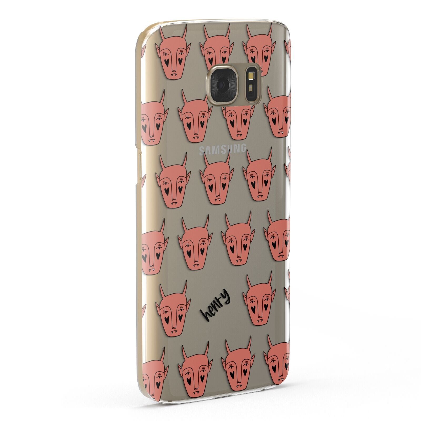 Pink Horned Halloween Personalised Samsung Galaxy Case Fourty Five Degrees