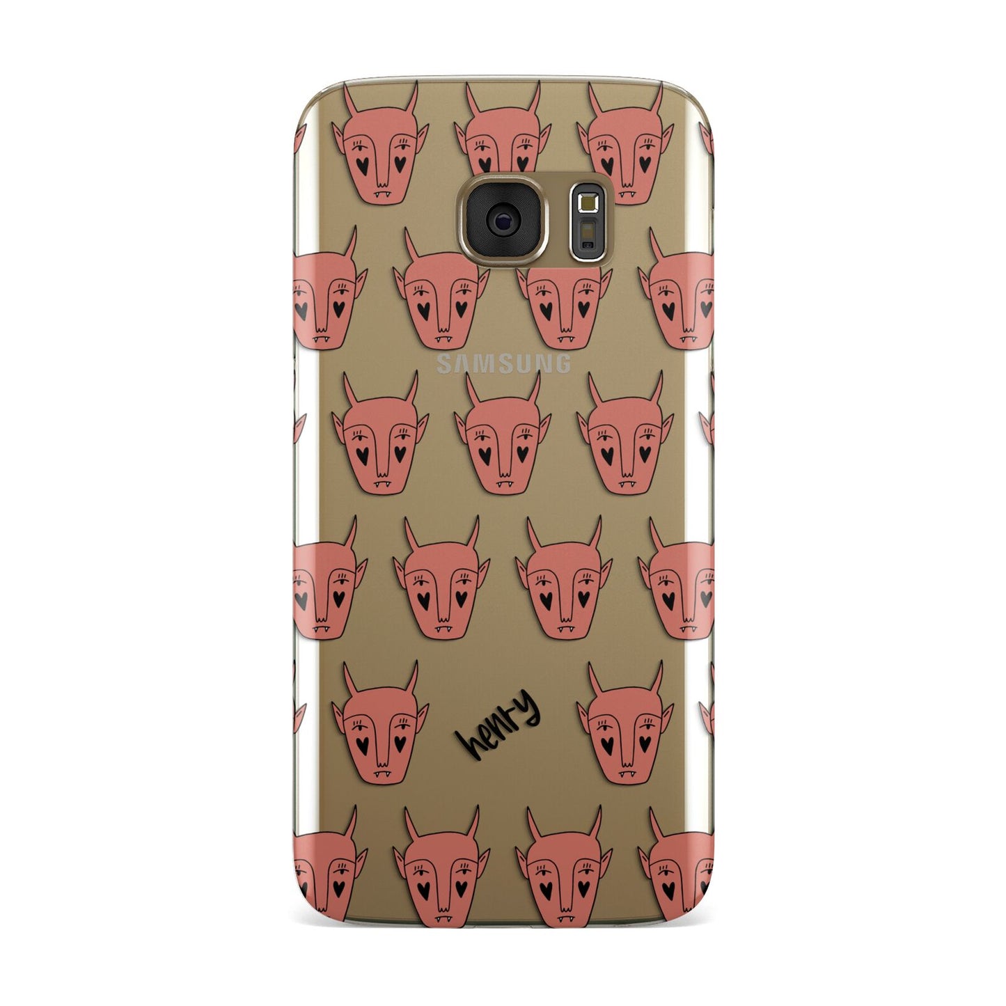 Pink Horned Halloween Personalised Samsung Galaxy Case