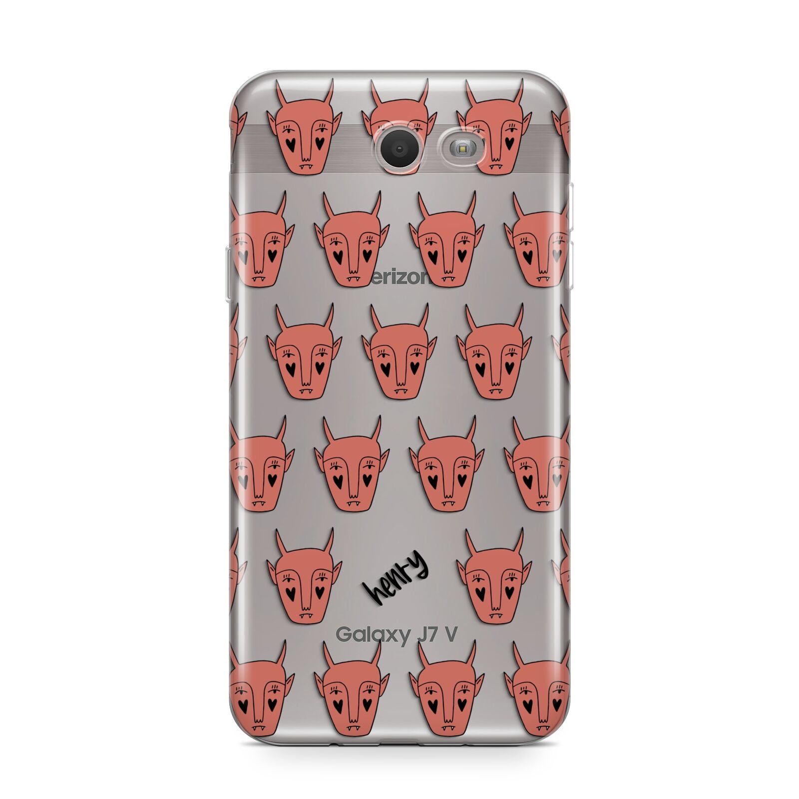Pink Horned Halloween Personalised Samsung Galaxy J7 2017 Case