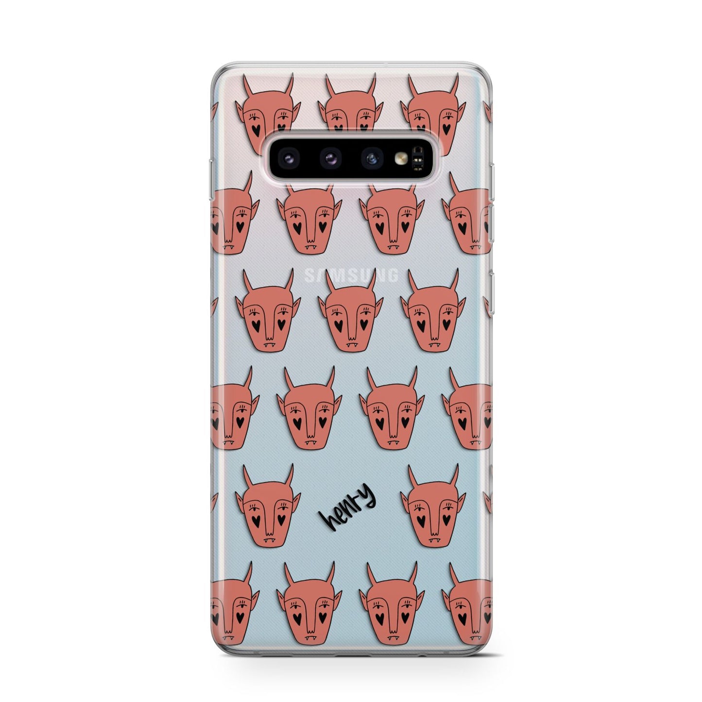 Pink Horned Halloween Personalised Samsung Galaxy S10 Case