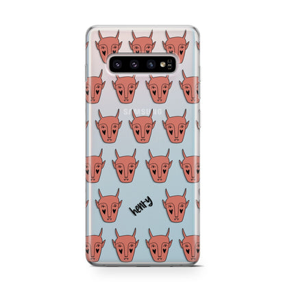 Pink Horned Halloween Personalised Samsung Galaxy S10 Case