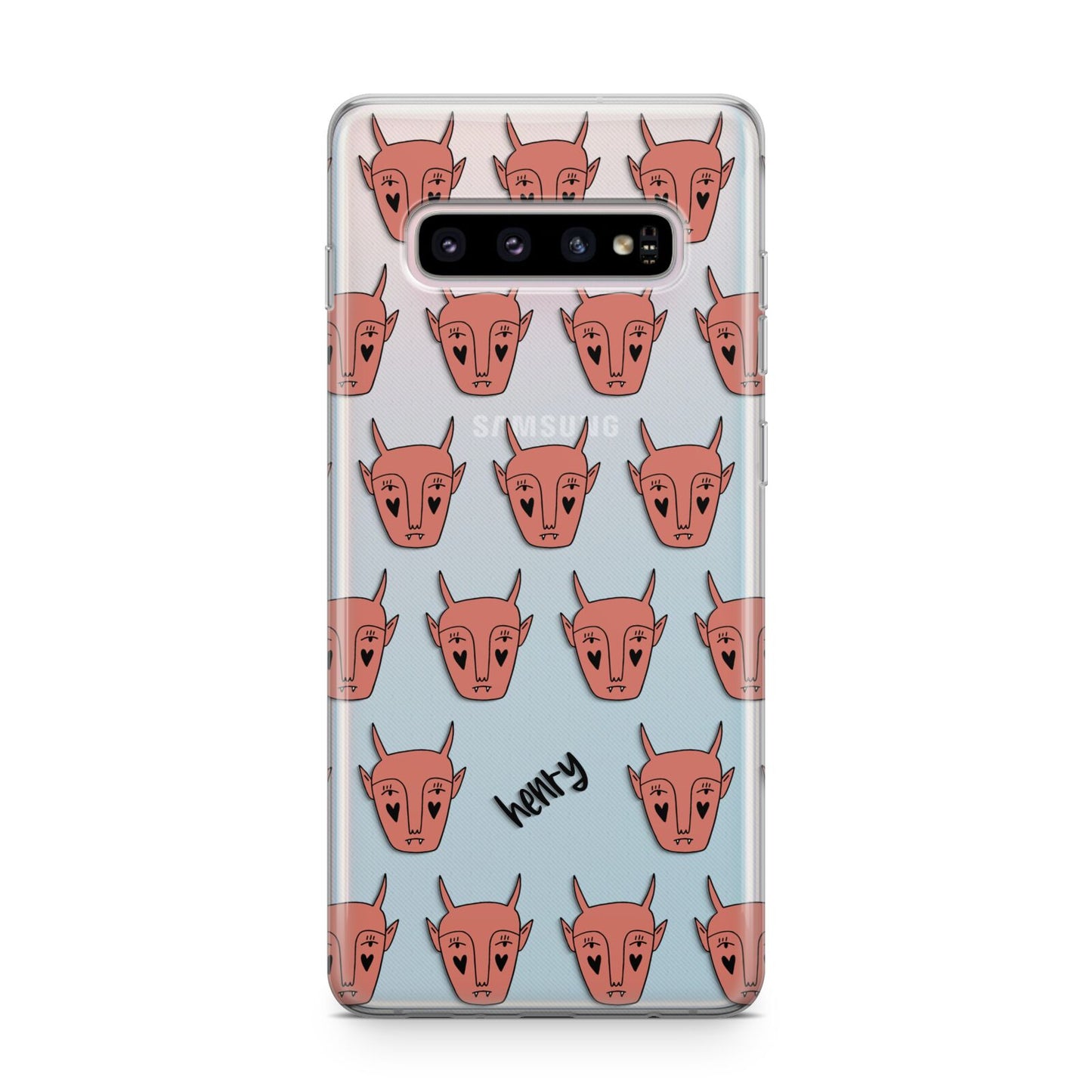 Pink Horned Halloween Personalised Samsung Galaxy S10 Plus Case
