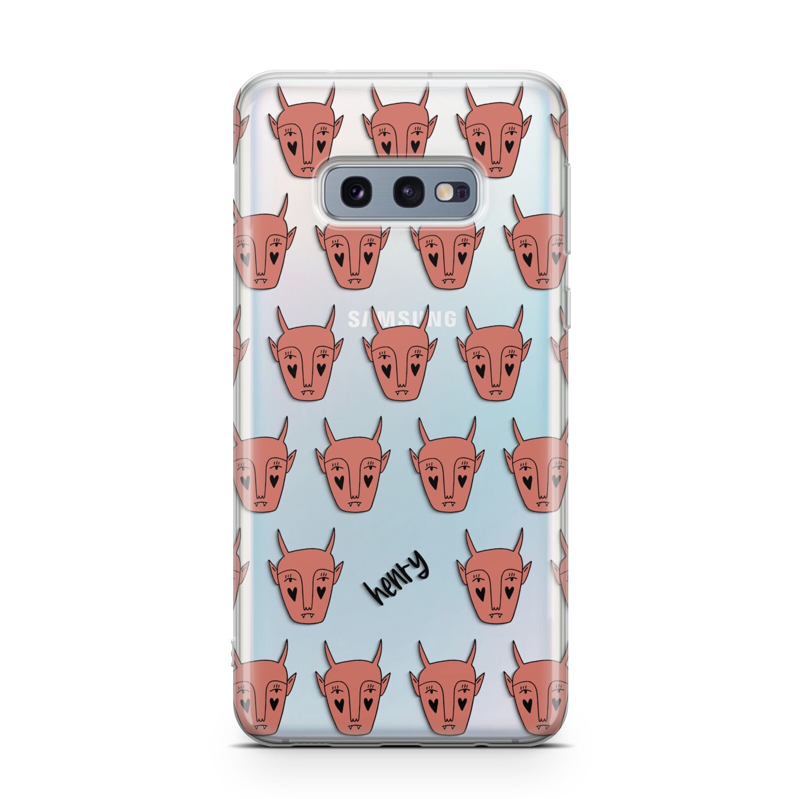 Pink Horned Halloween Personalised Samsung Galaxy S10E Case