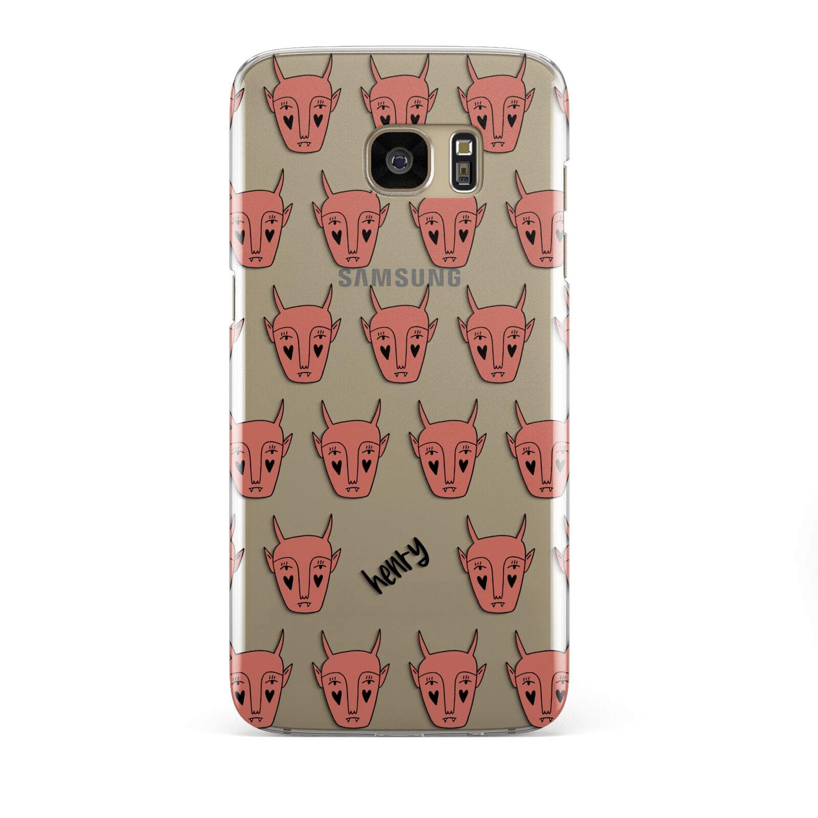 Pink Horned Halloween Personalised Samsung Galaxy S7 Edge Case