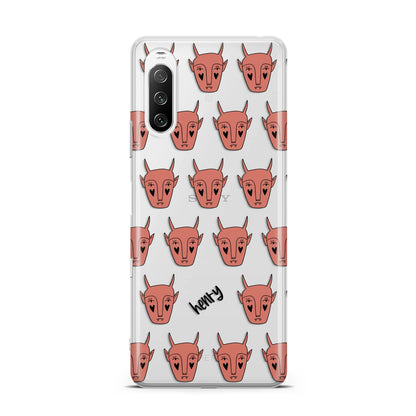Pink Horned Halloween Personalised Sony Xperia 10 III Case