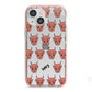 Pink Horned Halloween Personalised iPhone 13 Mini TPU Impact Case with Pink Edges