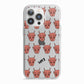 Pink Horned Halloween Personalised iPhone 13 Pro TPU Impact Case with White Edges