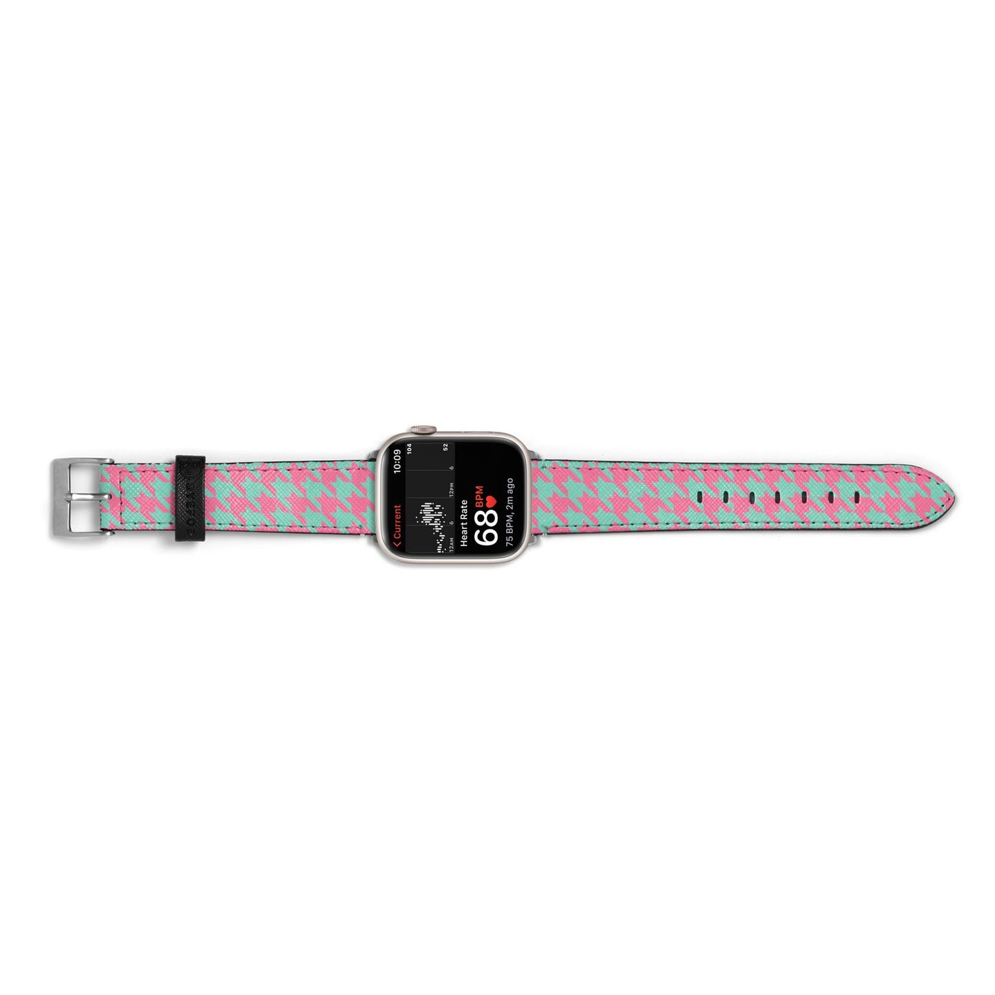 Pink Houndstooth Apple Watch Strap Size 38mm Landscape Image Silver Hardware