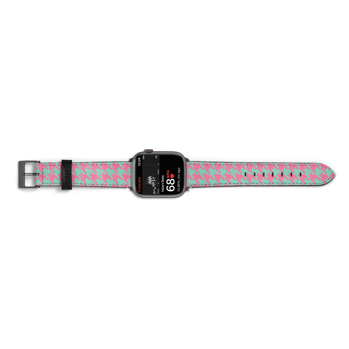 Pink Houndstooth Apple Watch Strap Size 38mm Landscape Image Space Grey Hardware