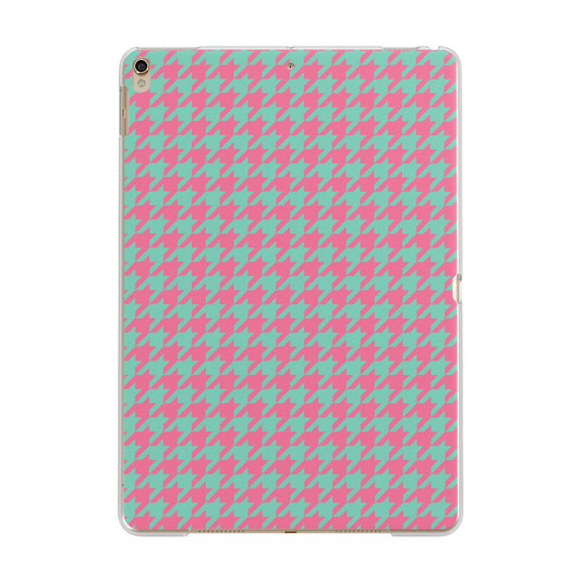 Pink Houndstooth Apple iPad Gold Case