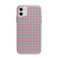 Pink Houndstooth Apple iPhone 11 in White with Bumper Case