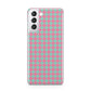 Pink Houndstooth Samsung S21 Case