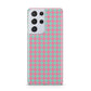 Pink Houndstooth Samsung S21 Ultra Case