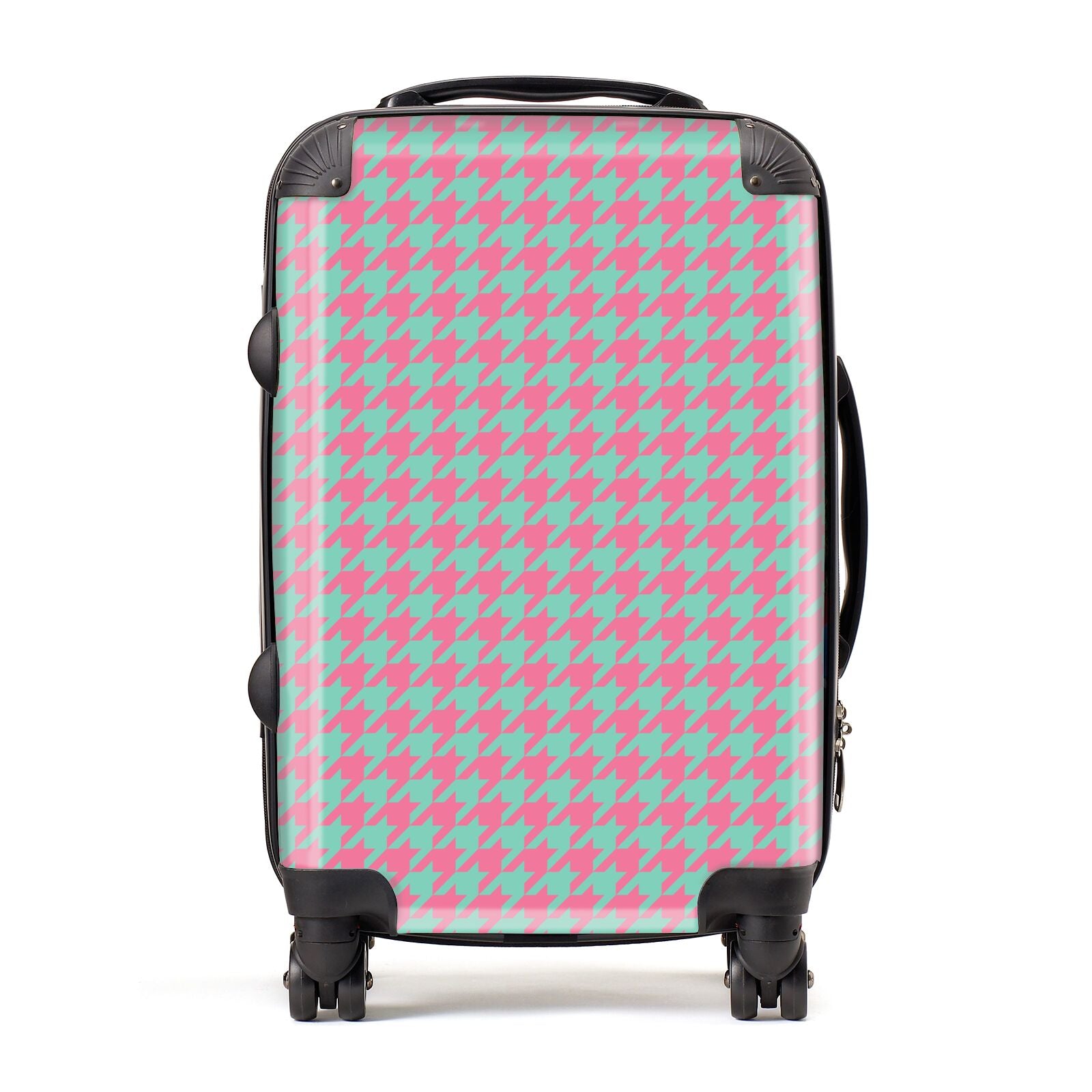 Pink Houndstooth Suitcase