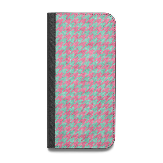 Pink Houndstooth Vegan Leather Flip Samsung Case