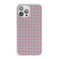 Pink Houndstooth iPhone 13 Pro Max Clear Bumper Case
