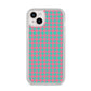 Pink Houndstooth iPhone 14 Plus Clear Tough Case Starlight