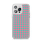 Pink Houndstooth iPhone 14 Pro Max Clear Tough Case Silver