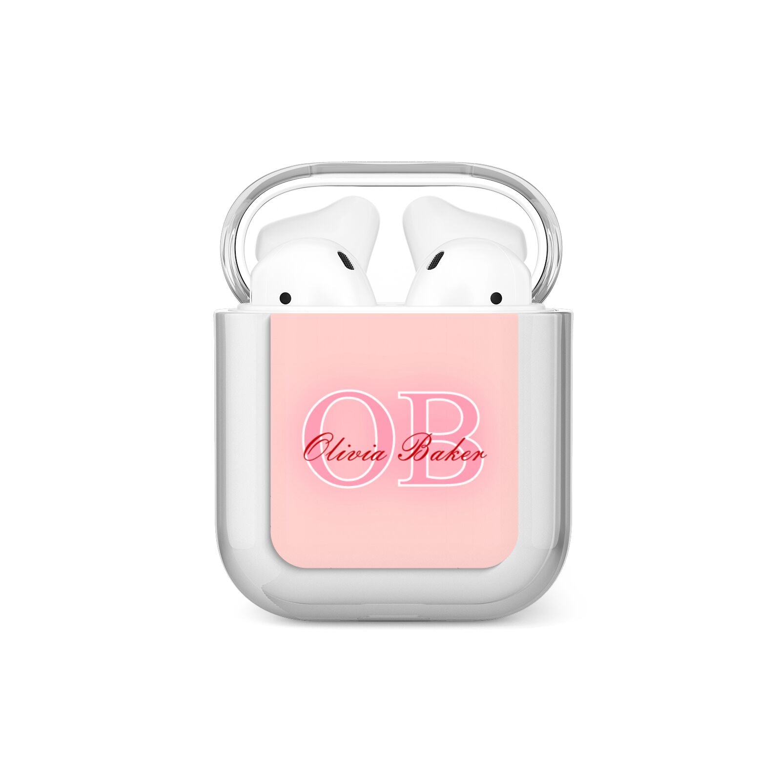 Pink Initials Personalised AirPods Case