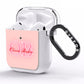 Pink Initials Personalised AirPods Clear Case Side Image