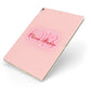 Pink Initials Personalised Apple iPad Case on Gold iPad Side View