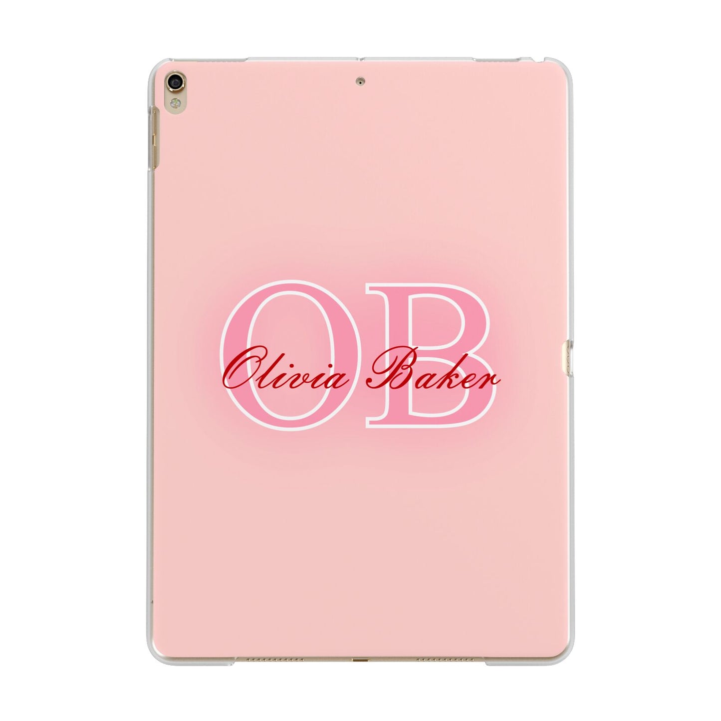 Pink Initials Personalised Apple iPad Gold Case