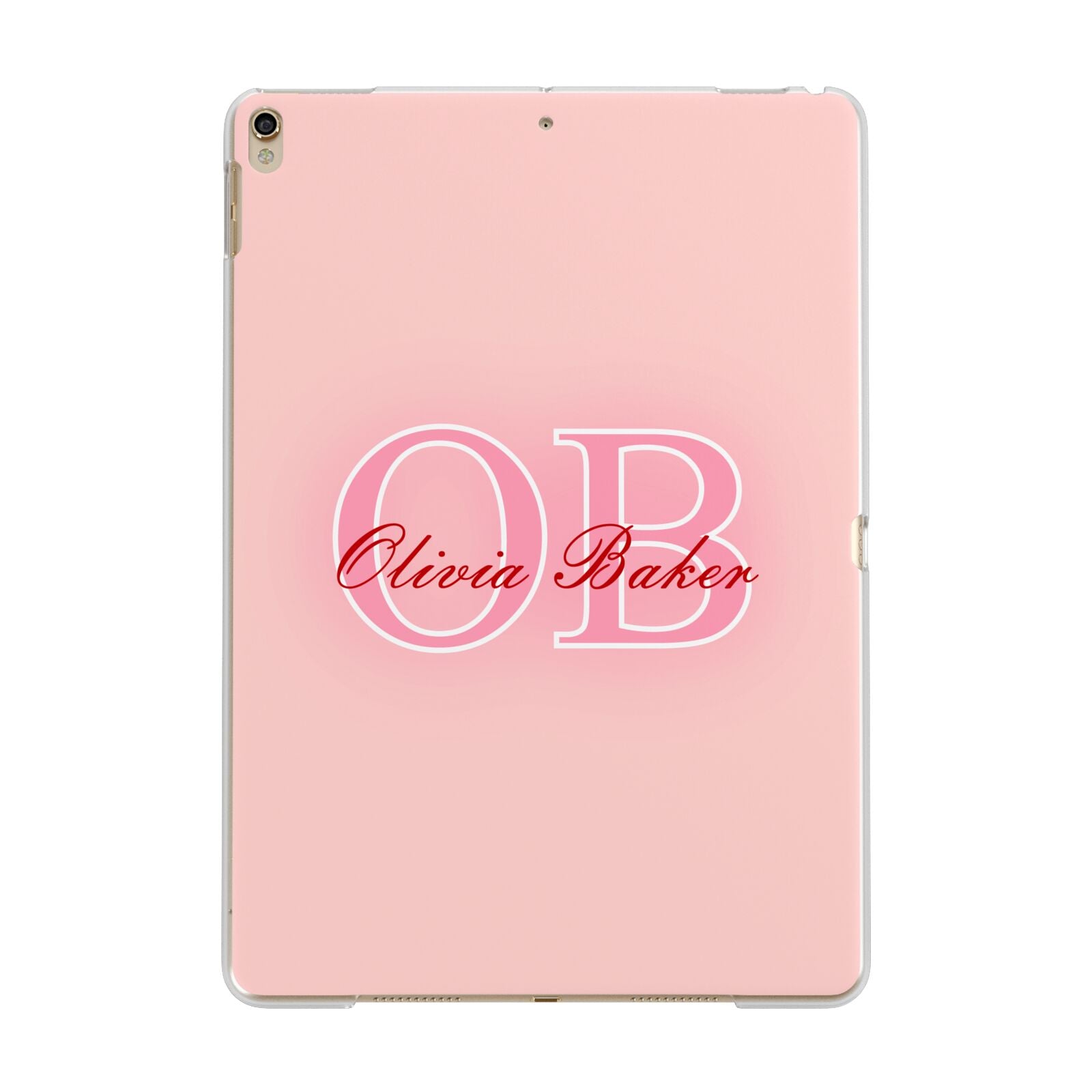 Pink Initials Personalised Apple iPad Gold Case