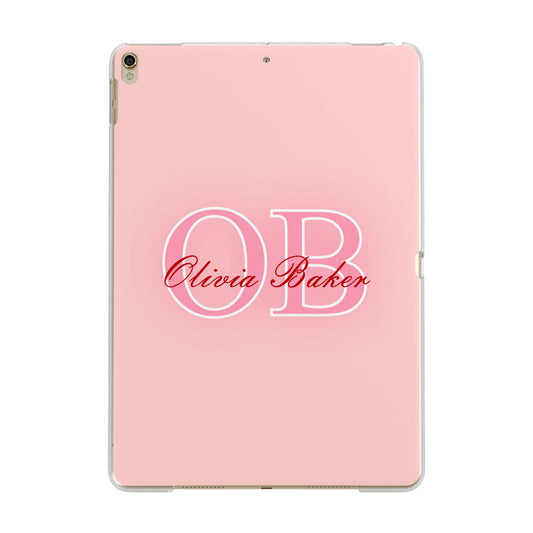 Pink Initials Personalised Apple iPad Gold Case